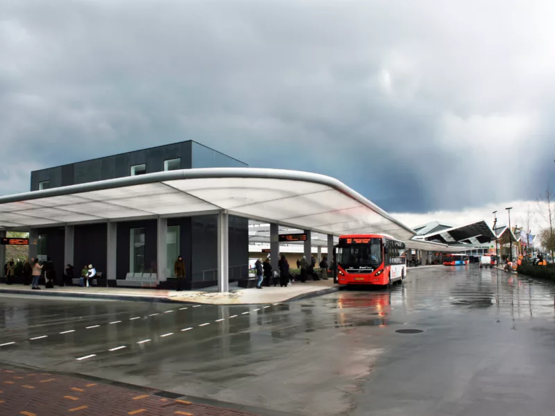 Balink Glas & Aluminium project - Glazengevelbekleding bij busstation